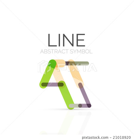 Linear abstract logo, connected multicolored 21018920