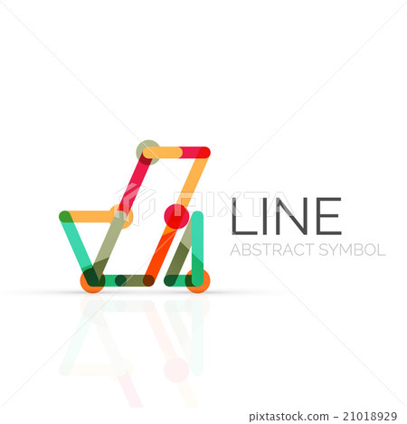 Linear abstract logo, connected multicolored Linear abstract logo, connected multicolored 21018929