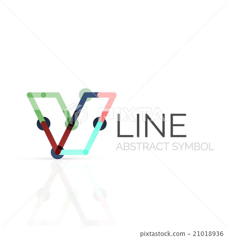 Linear abstract logo, connected multicolored Linear abstract logo, connected multicolored 21018936