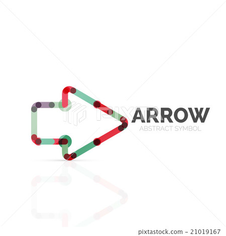 Linear arrow abstract logo, connected multicolored 21019167