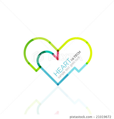 Logo love heart, abstract linear geometric 21019672