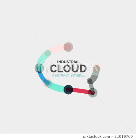 Flat linear design speech cloud logo. Talk bubble Flat linear design speech cloud logo. Talk bubble 21019760