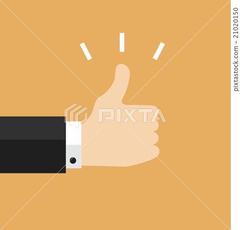 Hand with thumbs up sign in flat style Hand with thumbs up sign in flat style 21020150