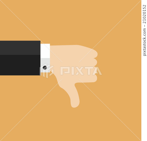 Thumbs down hand sign in flat style 21020152
