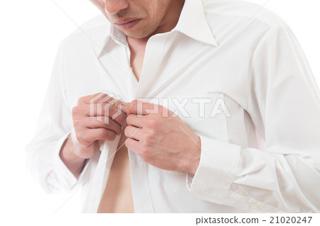 男子身穿襯衫白背 男子身穿襯衫白背 21020247