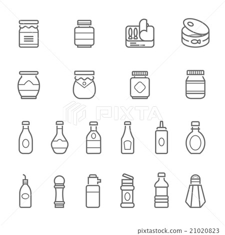 Lines icon set - ketchup vector illustration 21020823