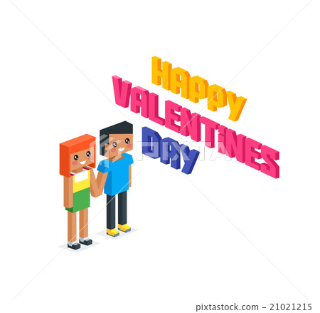 Happy Valentine Day Couple 3d Isometric 21021215