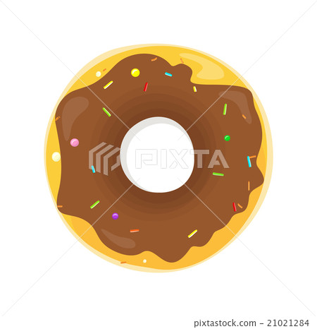 Sweet Donuts Set Design Flat Food 21021284