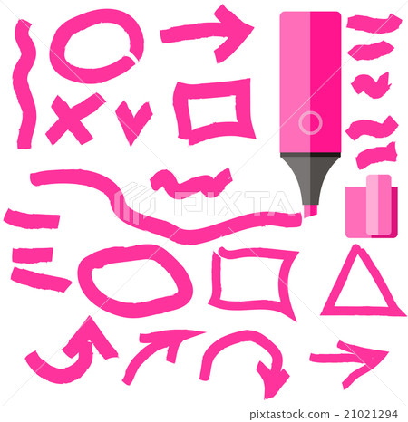 Marker Line Element Set Flat Design Marker Line Element Set Flat Design 21021294