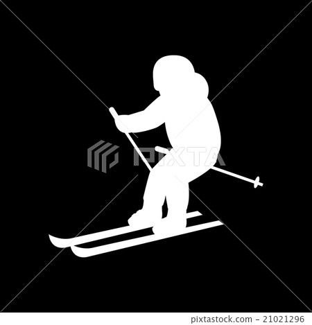 People Skiing Flat Style Design 21021296