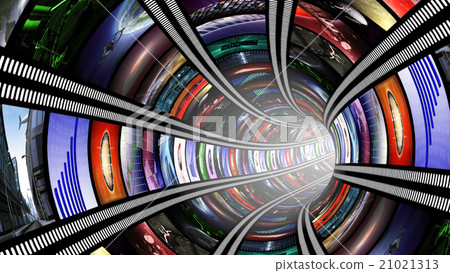 Wormhole with video wall Wormhole with video wall 21021313