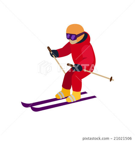 People Skiing Flat Style Design 21021506