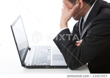 Personal computer and businessman Personal computer and businessman 21021915