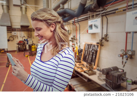 Composite image of pretty girl with phone 21023106