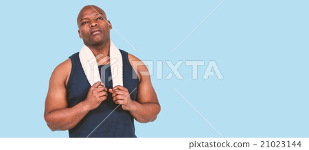 Composite image of muscular man working out with weight 21023144