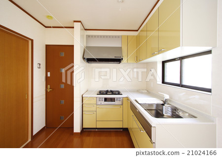 住宅廚房L型用於小房子的居住空間安全型建築示例簡單家具無 住宅廚房L型用於小房子的居住空間安全型建築示例簡單家具無 21024166