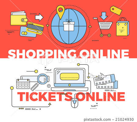 Shopping and Tickets Online Concept Shopping and Tickets Online Concept 21024930