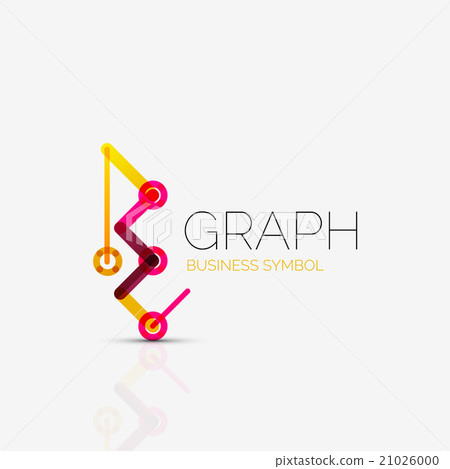 Abstract logo idea, linear chart or graph-插圖素材 [21026000] - PIXTA圖庫