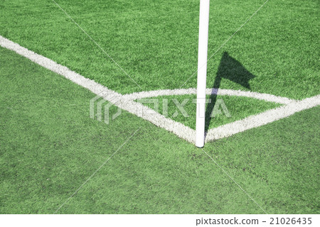 Corner flag on an soccer field Texture background Corner flag on an soccer field Texture background 21026435