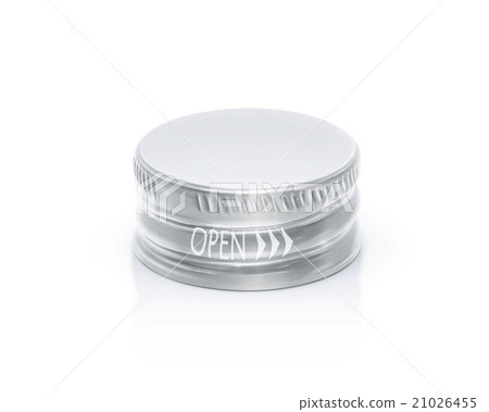 Silver cap of bottle isolated on white background 21026455