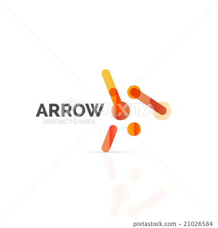 Linear arrow abstract logo, connected multicolored Linear arrow abstract logo, connected multicolored 21026584