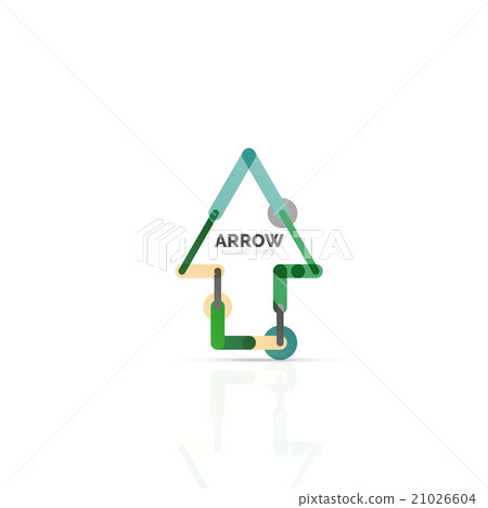 Linear arrow abstract logo, connected multicolored 21026604
