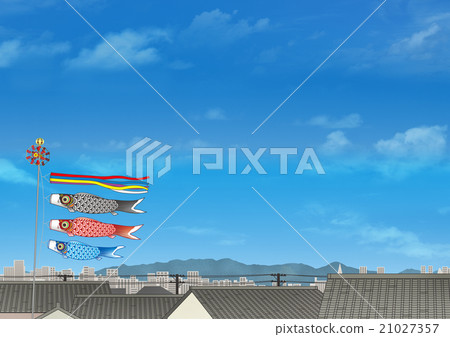 Carp streamers and roof tiles Carp streamers and roof tiles 21027357