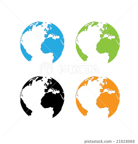Four isolated 3d earth logo 21028068