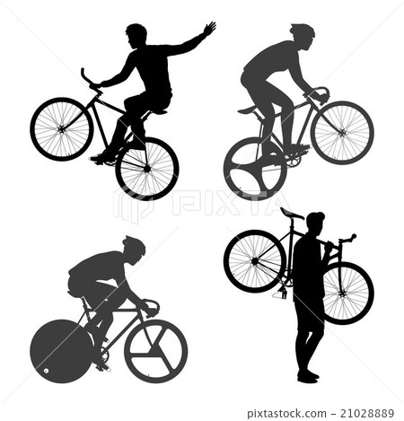 Cyclists Man and fixed gear bicycle Cyclists Man and fixed gear bicycle 21028889