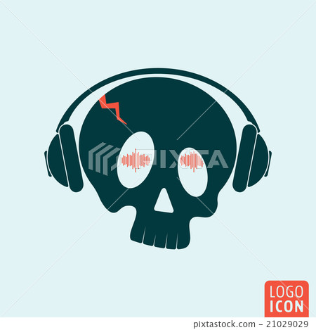 Skull headphones icon 21029029