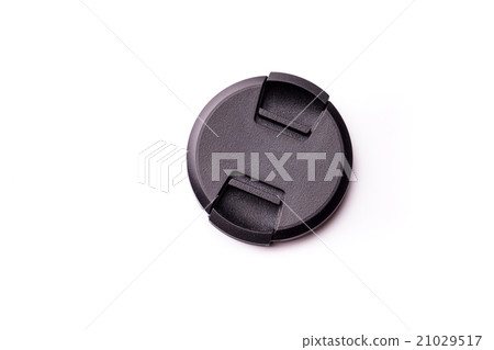 Black camera lens cover isolated Black camera lens cover isolated 21029517