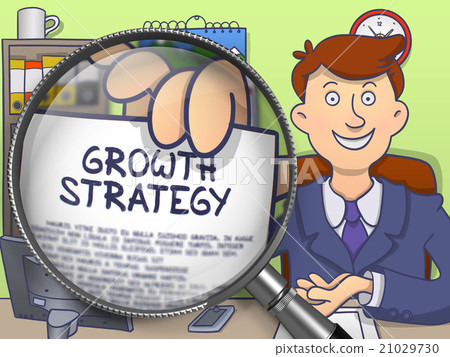 Growth Strategy through Lens. Doodle Concept. 21029730