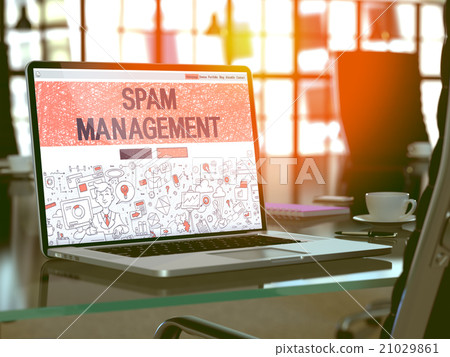 Laptop Screen with Spam Management Concept. 21029861