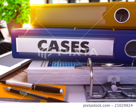 Cases on Blue Office Folder. Toned Image. Cases on Blue Office Folder. Toned Image. 21029924