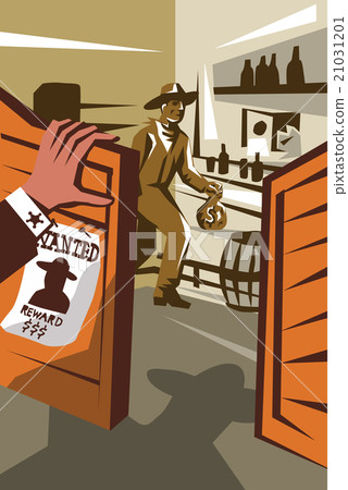 Cowboy Robber Stealing Saloon Poster Cowboy Robber Stealing Saloon Poster 21031201