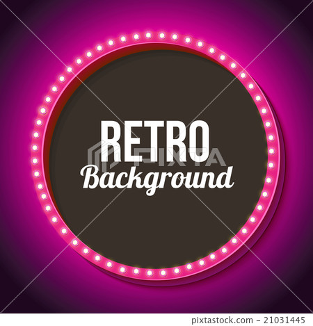 Retro frame circle with neon lights 21031445