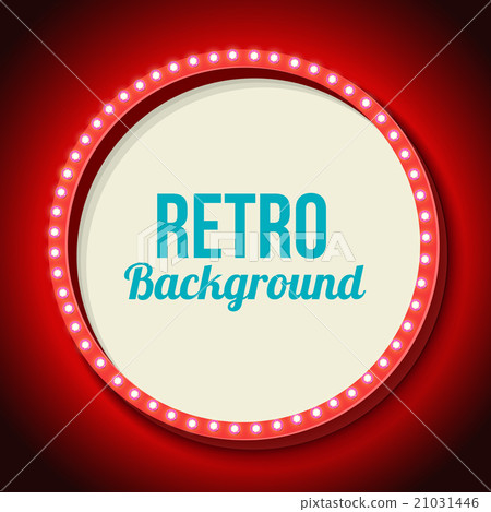 Retro frame circle with neon lights 21031446