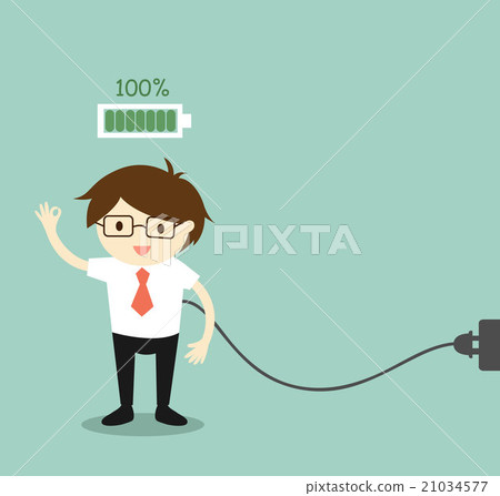 Businessman with full battery. 21034577