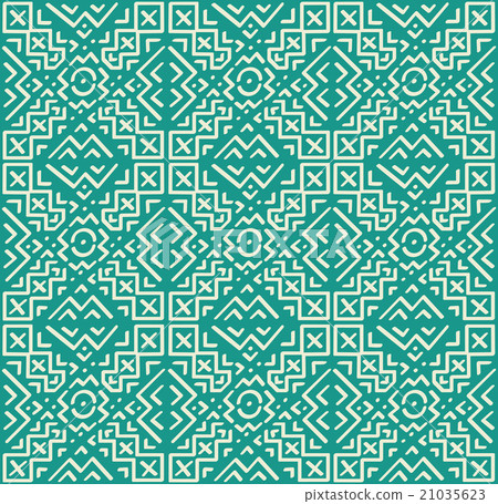 Hand Drawn Ethnic Seamless Pattern in Tribal Style 21035623