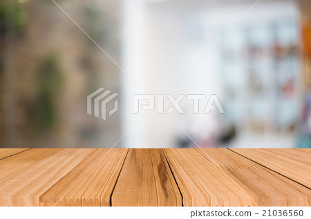 Selected focus empty brown wooden table  21036560