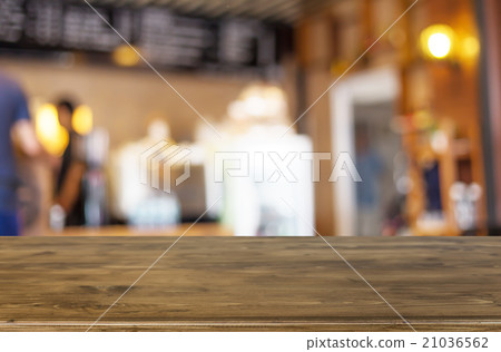 Selected focus empty brown wooden table  21036562
