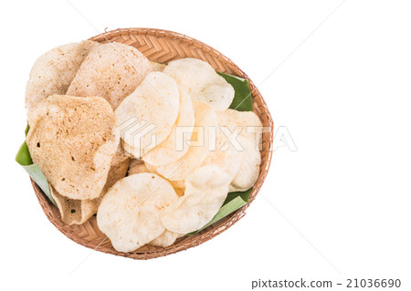 Freshy fried delicious prawn and fish crackers 21036690