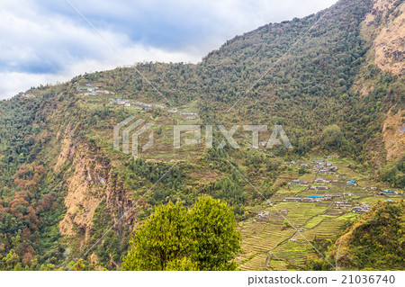 Overview of upper lower Chomrong village, Nepal 21036740