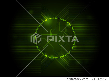 Dark green tech circuit board background - Stock Illustration [21037457 ...