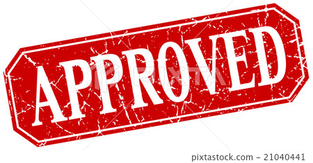 approved red square vintage grunge isolated sign 21040441