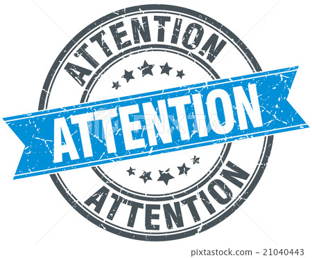 attention blue round grunge vintage ribbon stamp attention blue round grunge vintage ribbon stamp 21040443