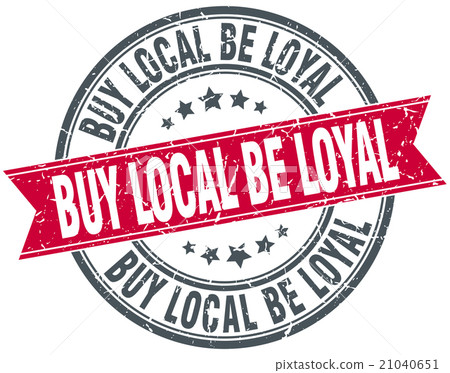 buy local be loyal red round grunge ribbon stamp 21040651