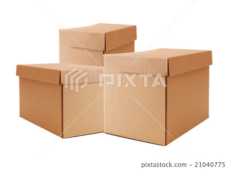 Cardboard boxes isolated on white background Cardboard boxes isolated on white background 21040775