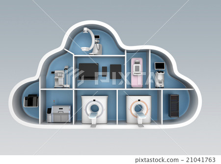 醫療診斷成像設備的雲解決方案概念 21041763