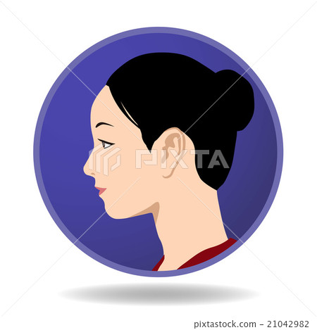 Woman's profile face icon Avatar 21042982